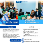 TUYỂN DỤNG CHUYÊN VIÊN XUẤT NHẬP KHẨU