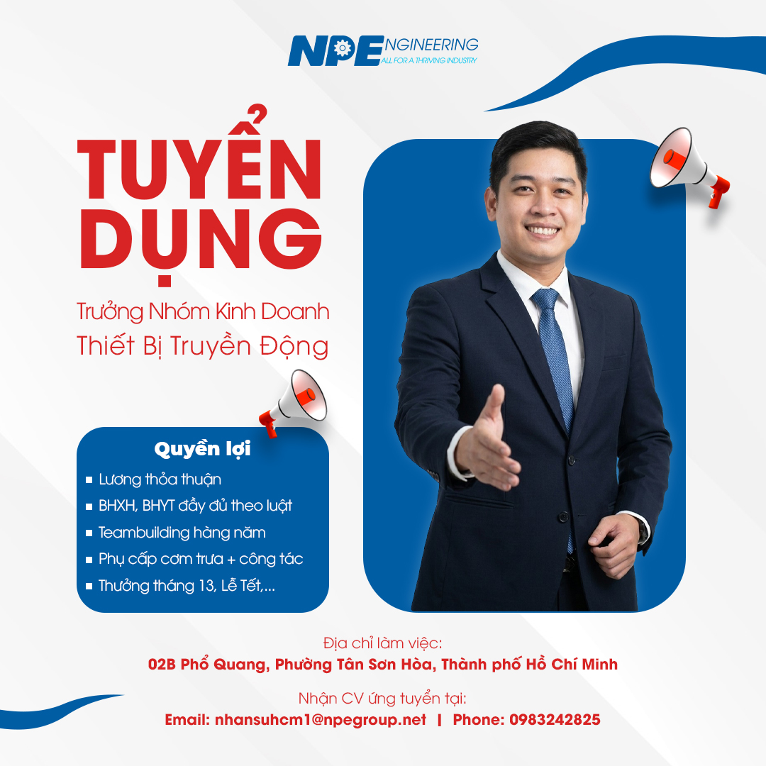 TUYỂN DỤNG TRƯỞNG NHÓM KINH DOANH THIẾT BỊ TRUYỀN ĐỘNG