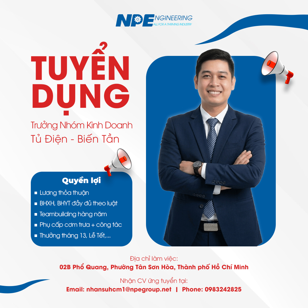 TUYỂN DỤNG TRƯỞNG NHÓM KINH DOANH TỦ ĐIỆN, BIẾN TẦN