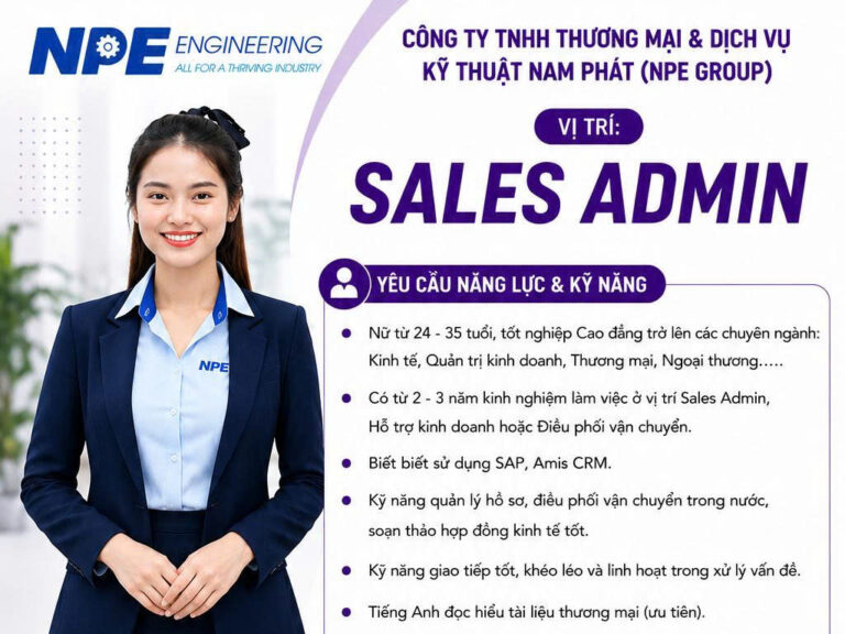 TUYỂN DỤNG SALES ADMIN – CHUYÊN VIÊN HỖ TRỢ KINH DOANH