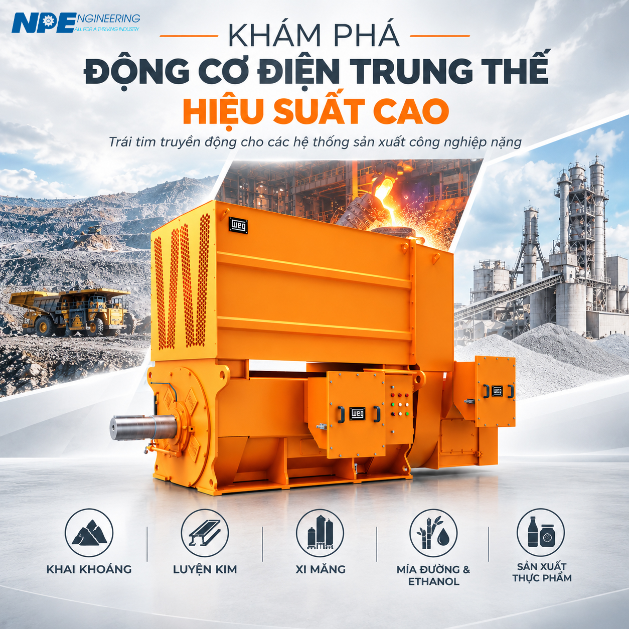 KHÁM PHÁ ĐỘNG CƠ ĐIỆN TRUNG THẾ HIỆU SUẤT CAO M MINING LINE